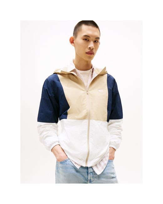 Tommy Hilfiger Blue Chicago Hooded Long Sleeve Windbreaker for men