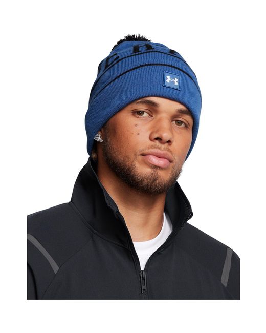 Under Armour Blue Halftime Pom Beanie for men