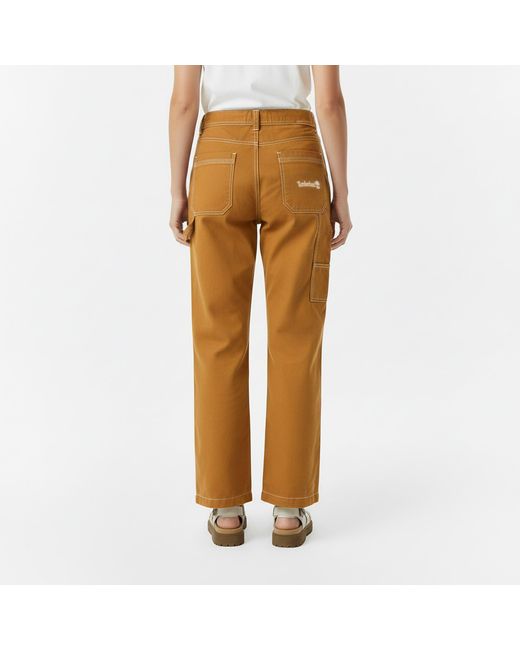 Timberland Brown Canvas Straight Leg Trouser for men