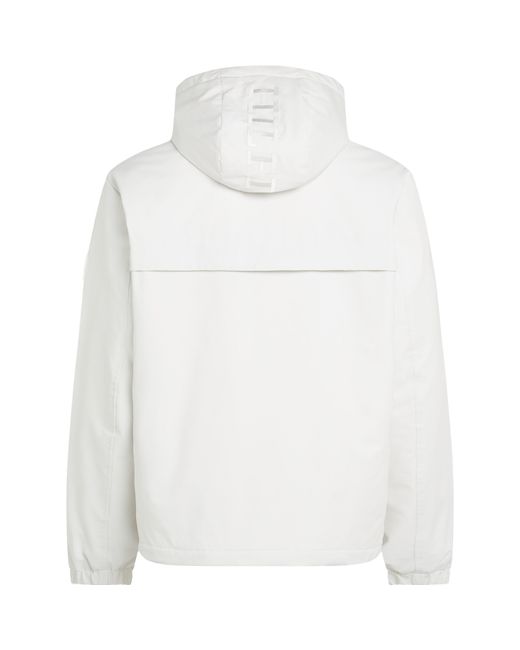 Tommy Hilfiger White Technical Hooded Long Sleeve Zip Windbreaker for men