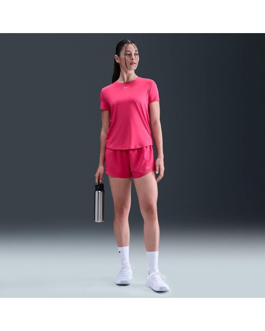 Nike Pink Dri-Fit One Standard Fit Short-Sleeve Top