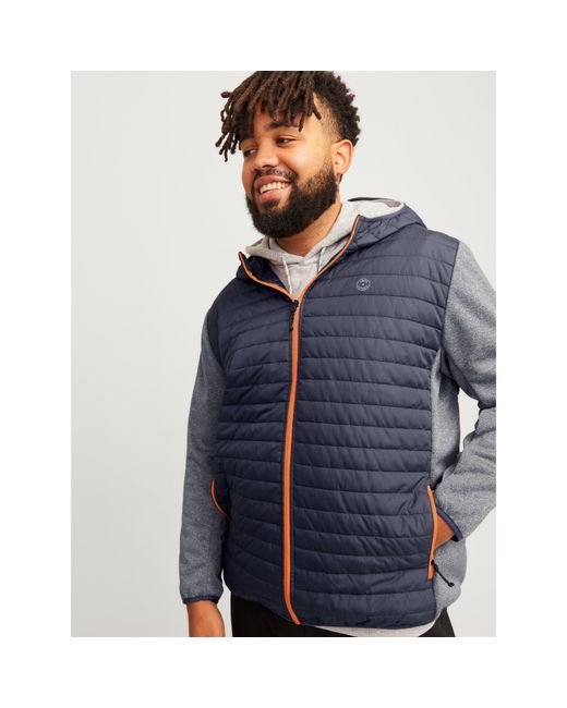 Jack & Jones Blue Lightweight Quilted Weather-Resistant Puffer Jacket for men