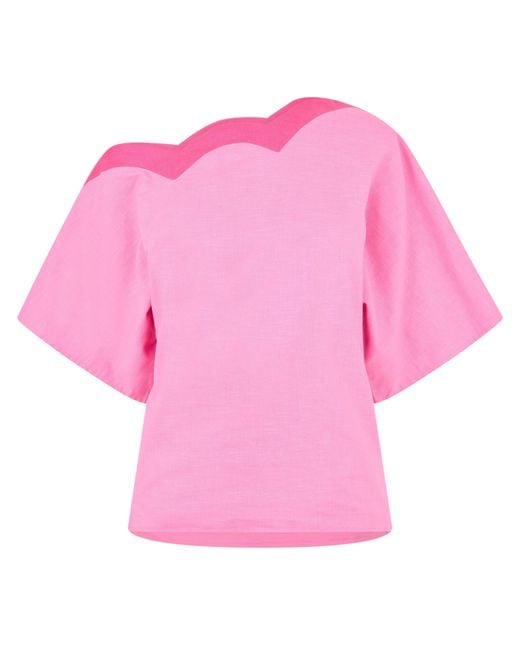 Never Fully Dressed Pink Scallop Tilly Top