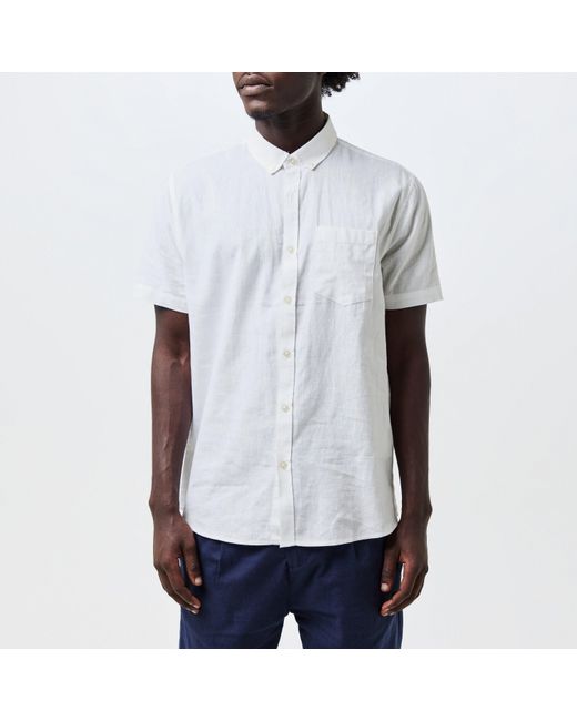 Threadbare White Dragon Short-Sleeve Bowling Shirt for men