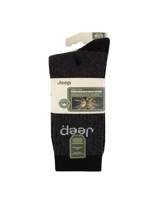 Jeep Black Plain Boot Socks for men