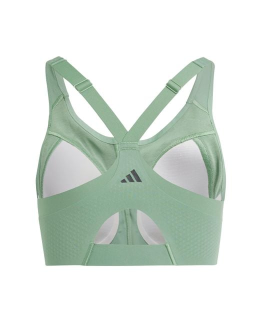 Adidas Green Lux Zipped High Impact Sports Bra