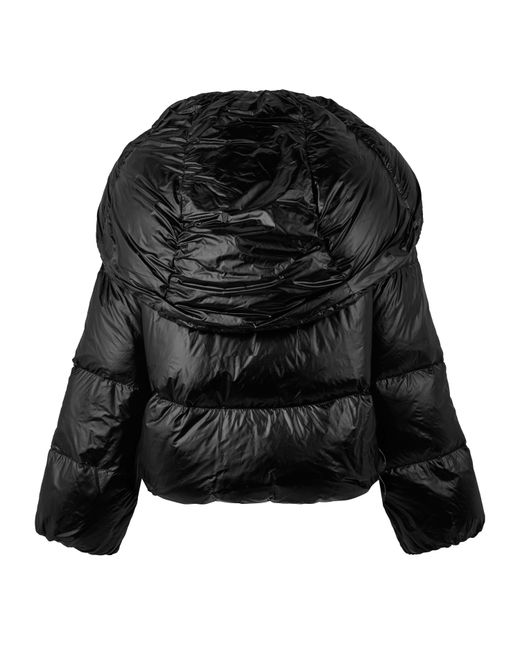 Parajumpers Black Water Flower Hooded Water Resistant Windproof Duck Down Short Puffer Jacket