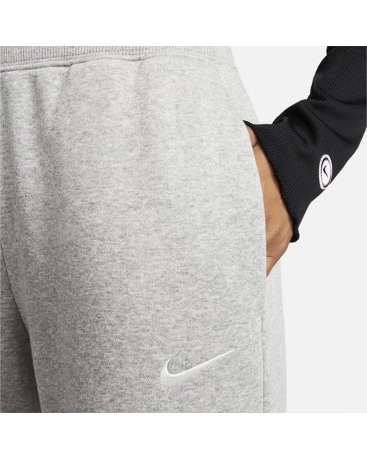 Nike Gray Sportswear Phoenix Fleece High-Waisted Wide-Leg Sweatpants