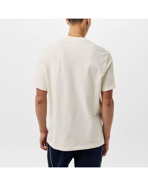 Lacoste White Crest Stripe T-Shirt for men