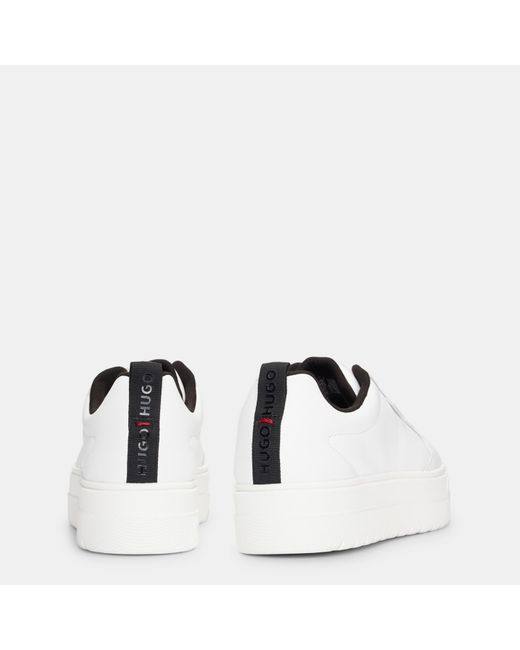 HUGO White Lyssa Tenn Platform Trainers