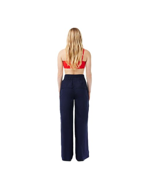Lacoste Blue Oversized Wide Leg Trousers
