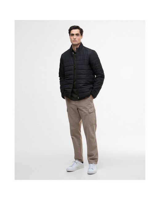 Barbour Black Aldon Long Sleeve Quilted Jacket for men