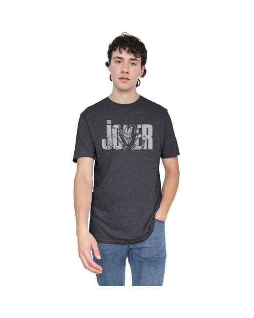 The Batman Gray Joker Text Cotton T-Shirt for men