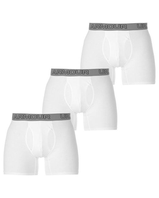 Under Armour White 3 Pack Cotton Boxers for men