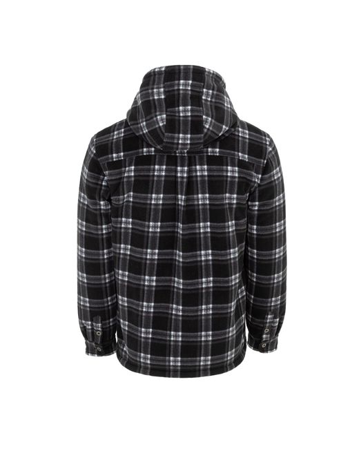 Dunlop Black Full Zip Checked Hoodie for men