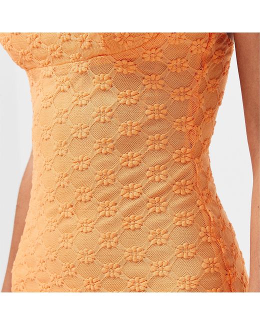 Bardot Orange Adoni Mesh Midi Dress