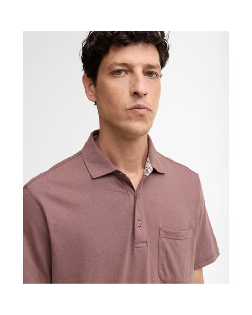 Barbour Purple Short Sleeve Polo Shirt for men