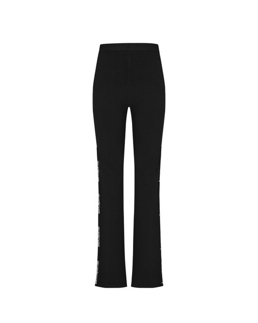 Alexander Wang Black Jacquard Logo Bootcut Trousers