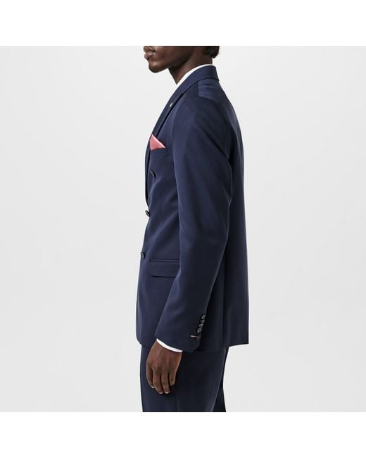Twisted Tailor Blue Ellroy Double Breasted Jacket for men