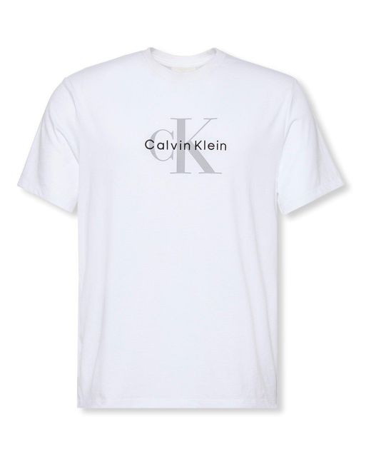 Calvin Klein White Monogram T-Shirt for men