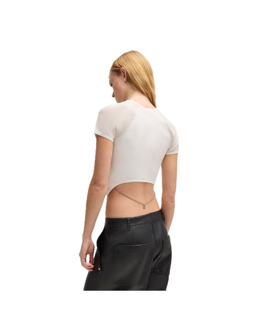 HUGO White Slevetta Knitted Top