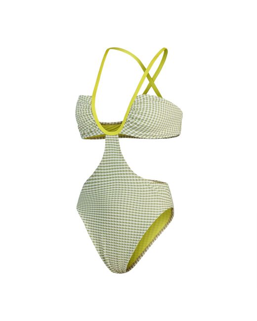 Speedo Yellow Gingham One Piece Swimsuit