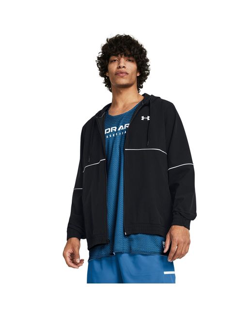 Under Armour Blue Baseline Woven Performance Hoodie for men
