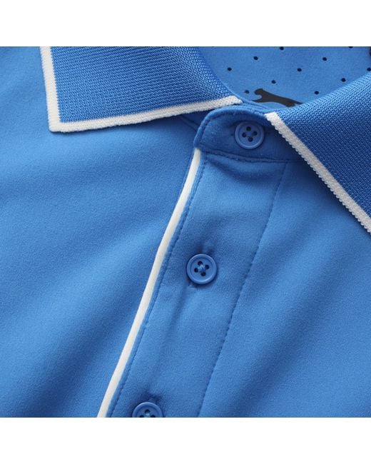 Slazenger 1881 Blue Tennis Short Sleeve Performance Polo Shirt for men