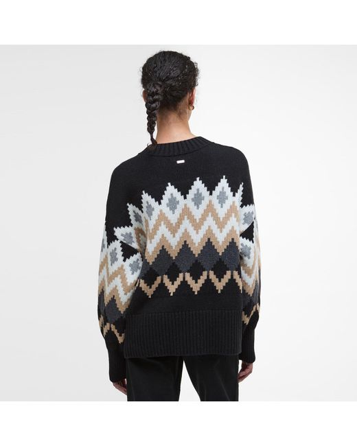 Barbour Black Cecilia Fair Isle Jumper