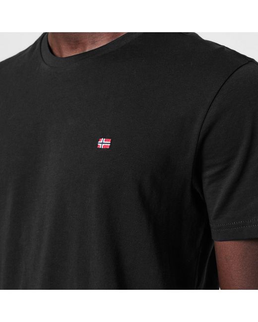 Napapijri Black Salis Short Sleeve T-Shirt for men