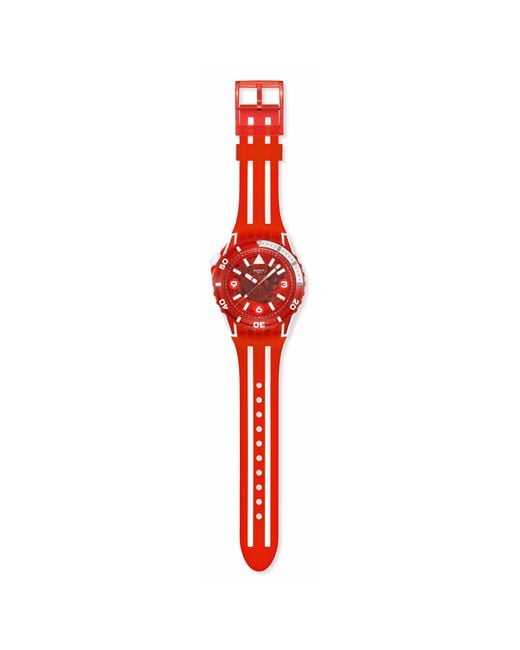 Swatch Red Scubaqua Water Resistant Analogue Quartz Watch