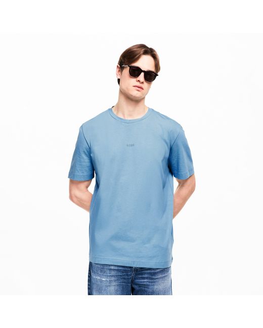 Boss Blue Oversized Tchup T-Shirt With Logo Detail for men