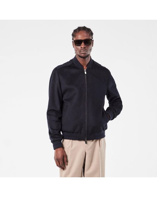 Pal Zileri Blue Structured Bomber Jacket for men