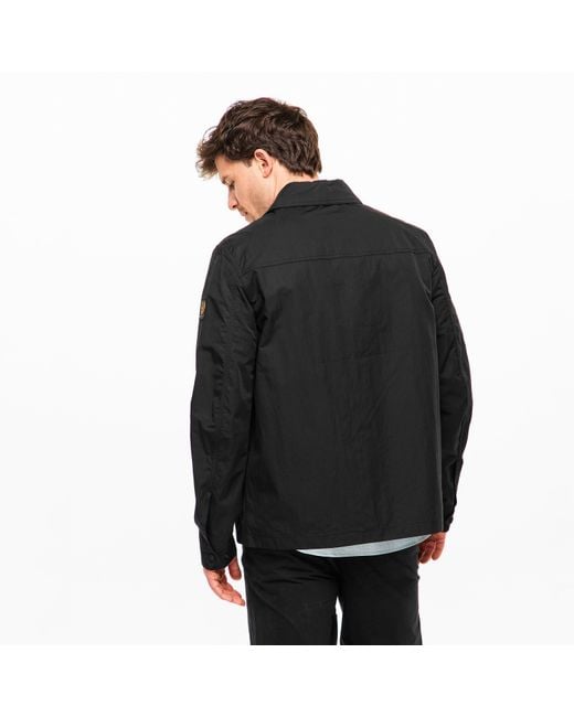 Belstaff Black Stride Zip Collar Long Sleeve Overshirt for men