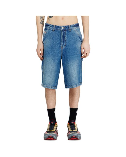 DIESEL Blue Denim Shorts for men