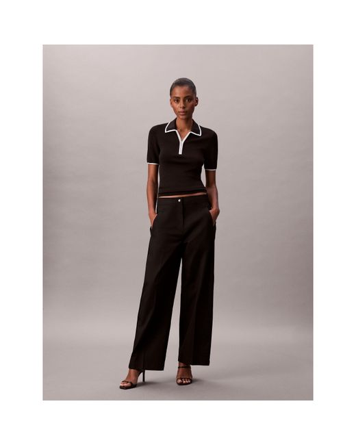 Calvin Klein Black Wide Leg Trousers