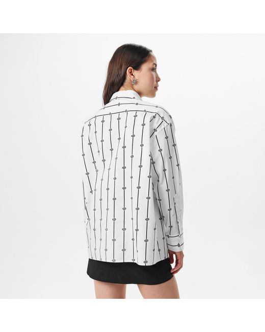HUGO White Eskil Long Sleeve Patterned Shirt