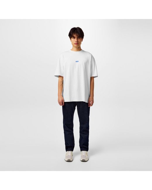 HUGO White Printed Logo Back T-Shirt With Mcmxciii Text for men