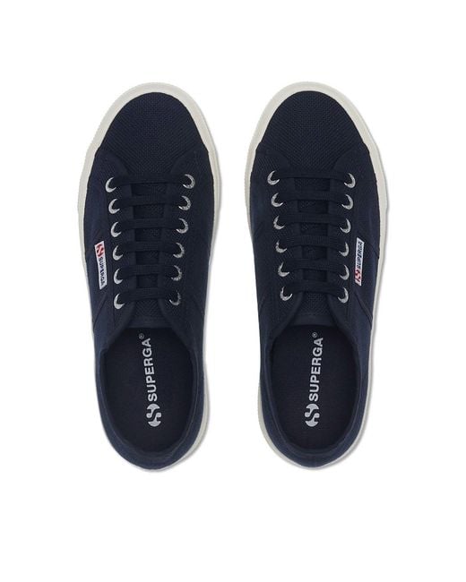 Superga Blue Platform Canvas Trainers