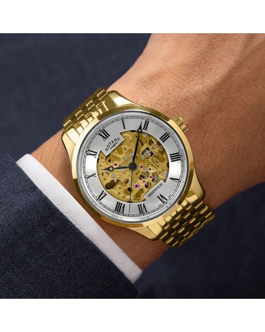Rotary Metallic Greenwich Ss Bracelet Watch for men