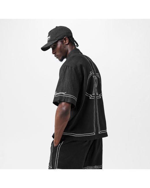Represent Black Border Short Sleeve Patterned Shirt for men