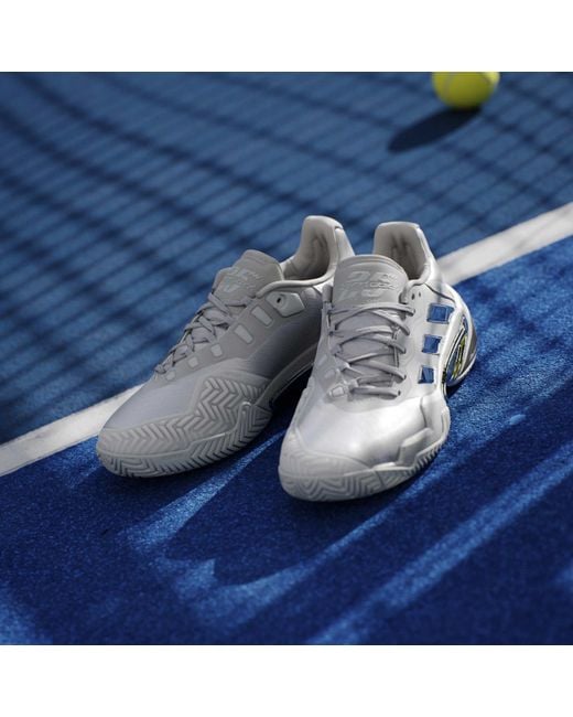 Adidas Gray Barricade 13 Edition Tennis Shoes for men
