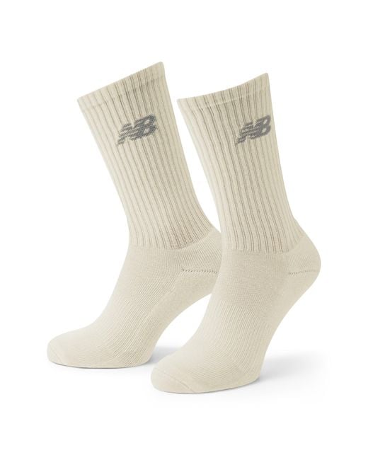 New Balance White Everyday Crew Socks 3-Pack Adults