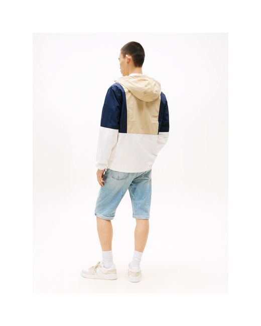 Tommy Hilfiger Blue Chicago Hooded Long Sleeve Windbreaker for men