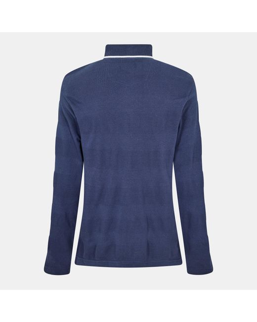 Peter Werth Blue W Balsom Long Sleeve Polo Shirt for men