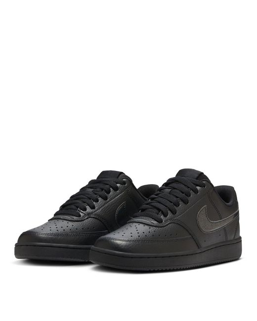 Nike Black Court Vision Low Next Nature Trainers