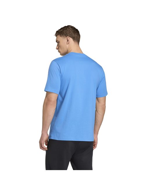 Adidas Blue Essentials Single Jersey Logo T-Shirt for men