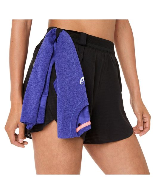 Asics Blue Metarun Split Shorts Running Short