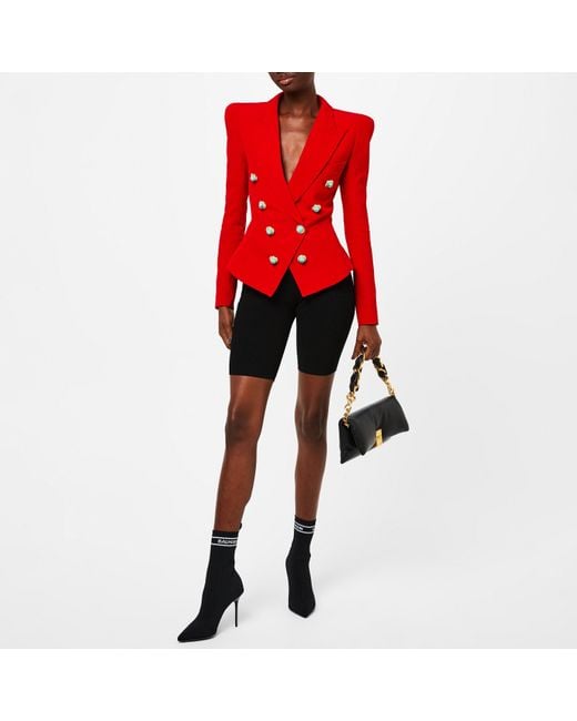 Balmain Black Pb Monogram Skye Knit Ankle Boots
