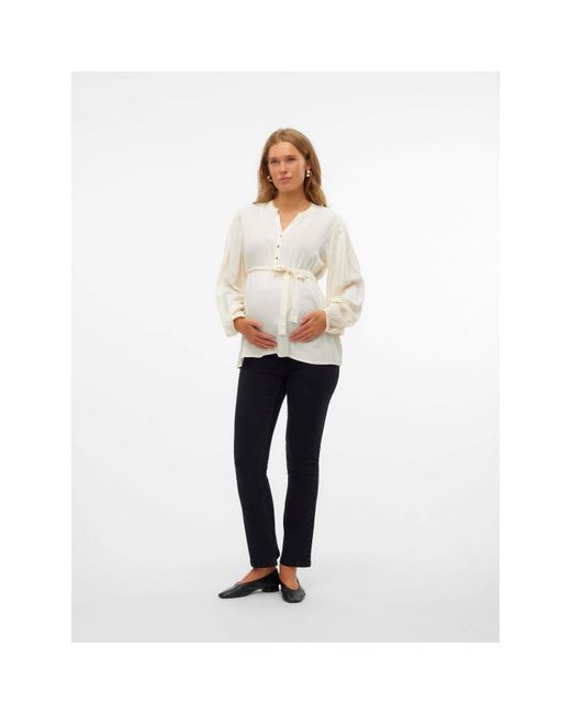 Mama.licious White Maternity Long Sleeve Blouse